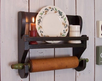 Support à épices pour rouleau à pâtisserie primitif Farmhouse Taille et couleur au choix Design original par Sawdusty