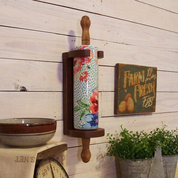 Pioneer Woman Vertical Rolling Pin Holder Rack for One Pin Space Saver Color Choice Original Design by Sawdusty