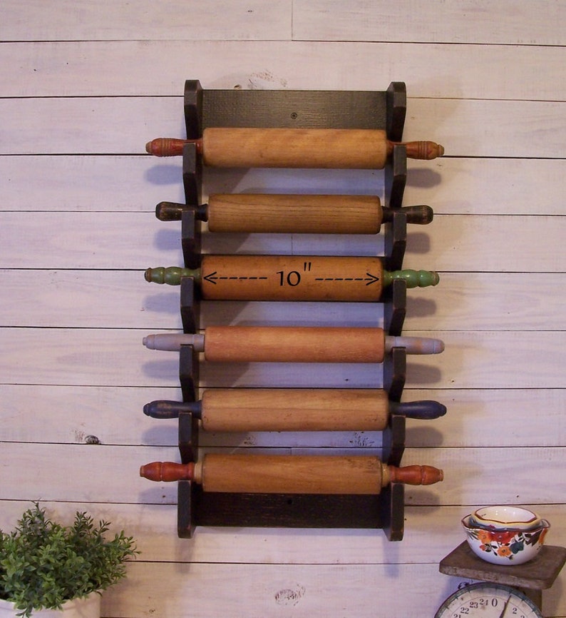 6 Pin Rolling Pin Rack for Vintage Rolling Pins Farmhouse Etsy