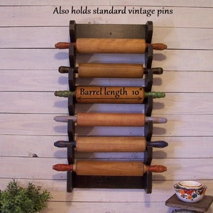 6 Pin Rolling Pin Rack for Your Collection Holds Pioneer Woman Pins Handmade Rolling Pin Shelf Color Choice image 8