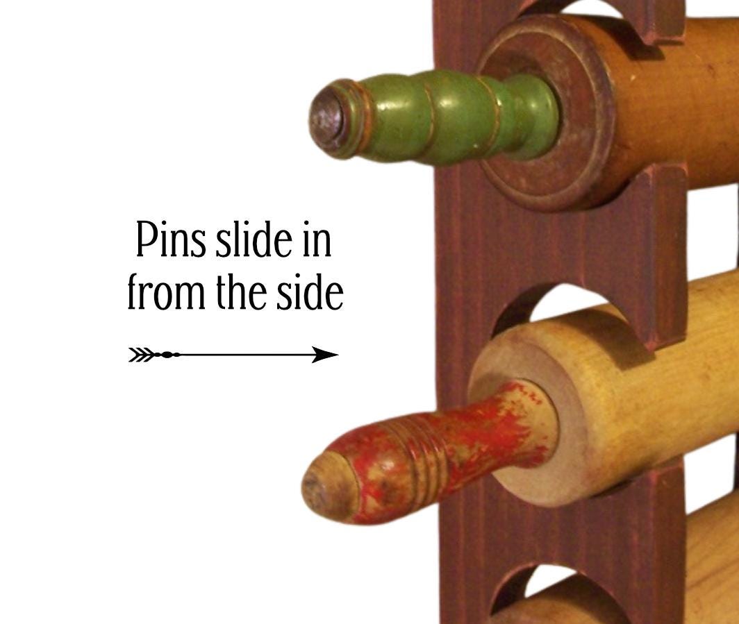 Table Side Pin Rack Multiple Rolling Pin Rack Unfinished BARE WOOD You Choose Size for Your ...