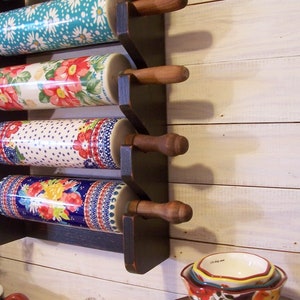 6 Pin Rolling Pin Rack for Your Collection Holds Pioneer Woman Pins Handmade Rolling Pin Shelf Color Choice image 7