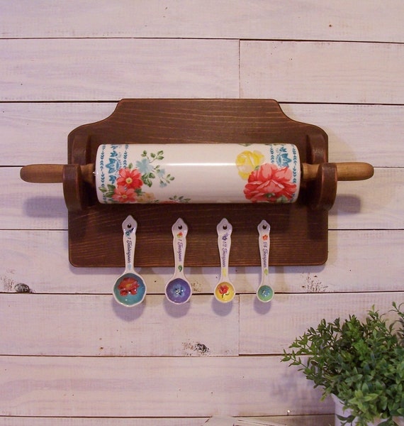 Pioneer Woman Rolling Pin Measuring Spoon Display Rack Etsy