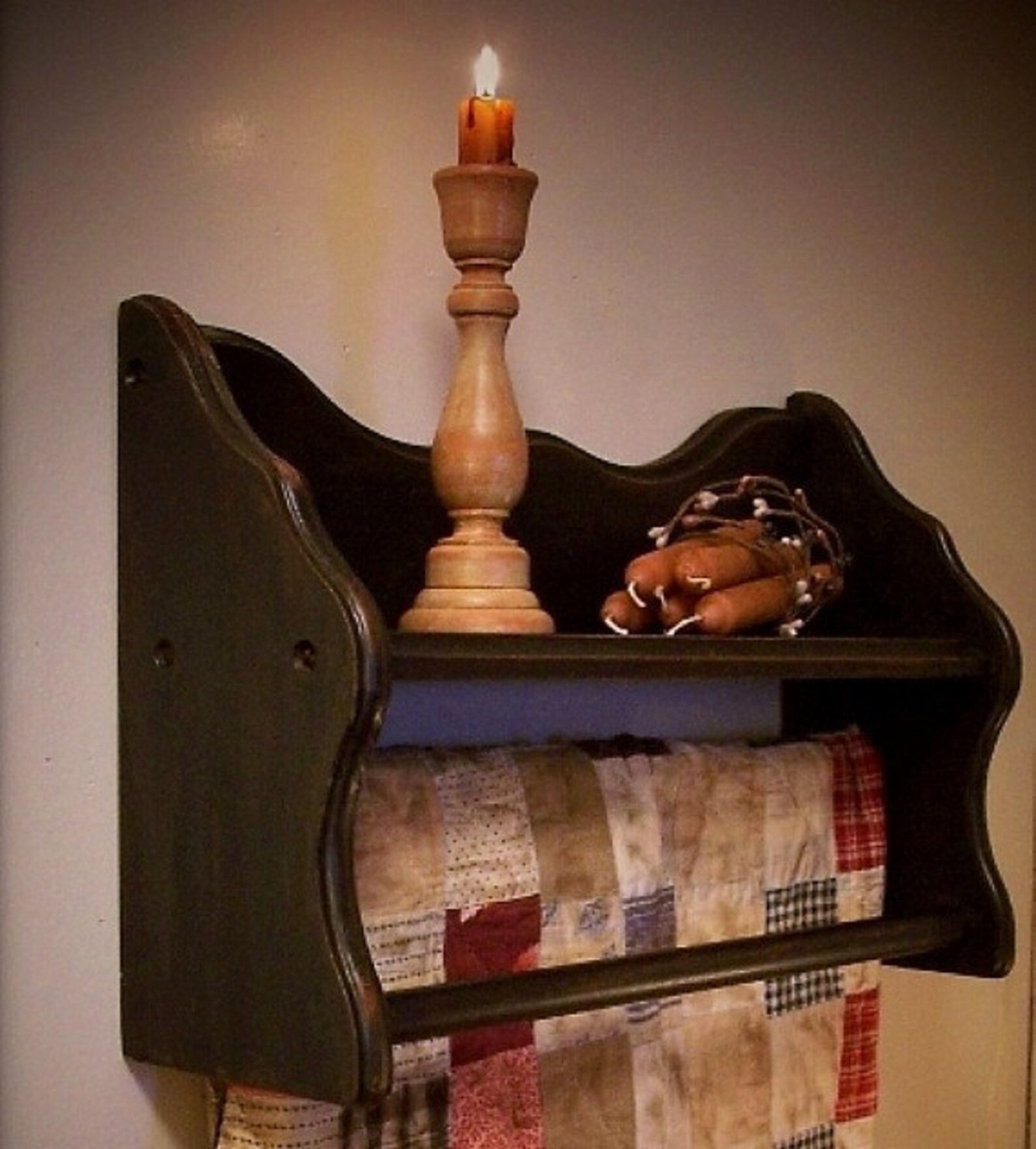 Vintage Wooden Towel Shelf or Quilt Rack / Farmhouse Cottage Etsy