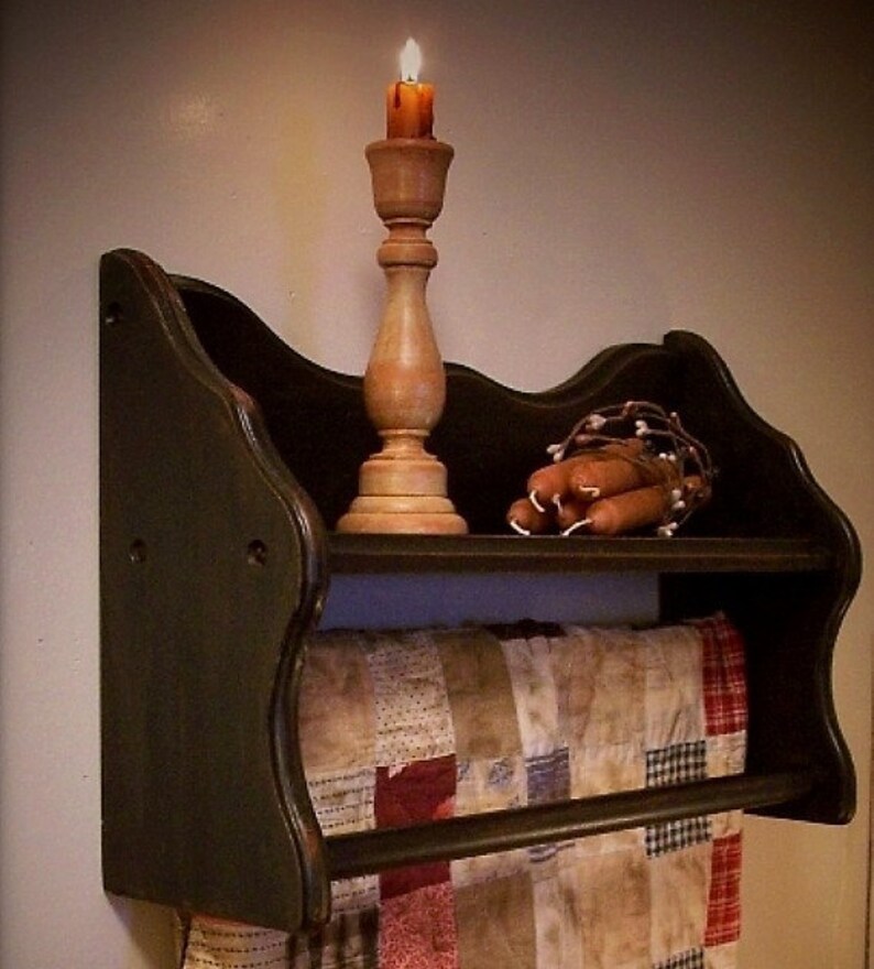 Vintage Wooden Towel Shelf or Quilt Rack / Farmhouse Cottage Etsy