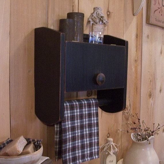 Items similar to Primitive Bathroom Towel Rack Toilet Paper