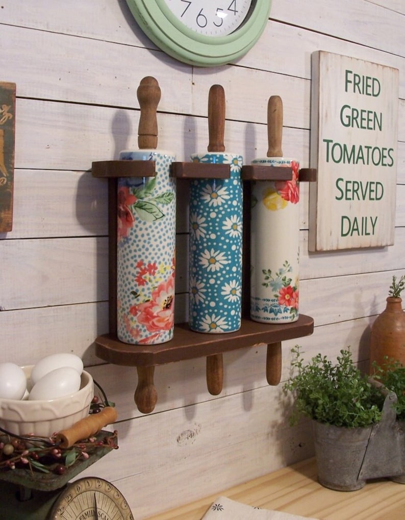 Pioneer Woman 3 Pin Vertical Rolling Pin Holder Upright Rack Etsy