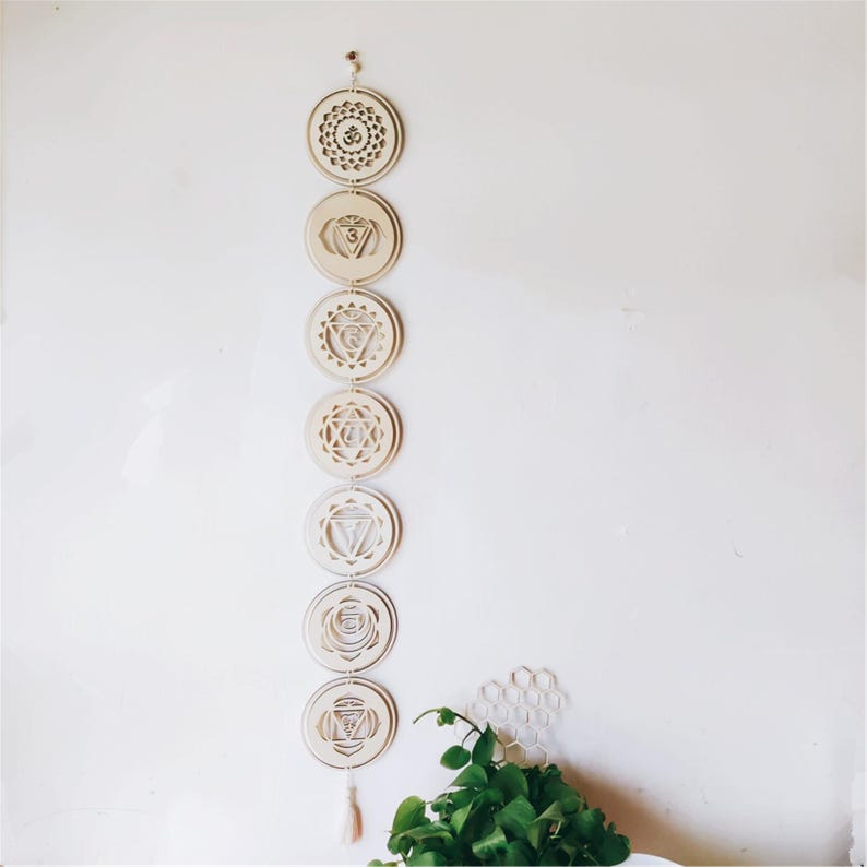 7 Chakra Wooden Wall Art Set: Meditation & Yoga Decor - Etsy