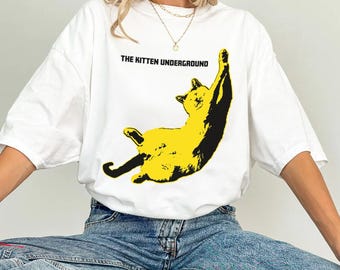 The Velvet Underground, Lou Reed Vintage Cat Tee, Funny Unisex Oversized T-Shirt, Band Fan Tee Shirt