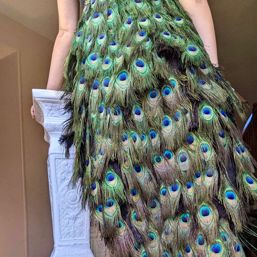 Peacock Feather Tail Costume in Your Choice of Lengths Etsy