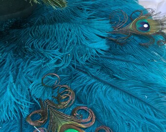ostrich and curled peacock feather christmas tree skirt with crystal accents sizes 28 60 - Peacock Christmas Tree Skirt ostrich and curled peacock feather christmas tree skirt with crystal accents sizes 28 60 - Peacock Christmas Tree Skirt