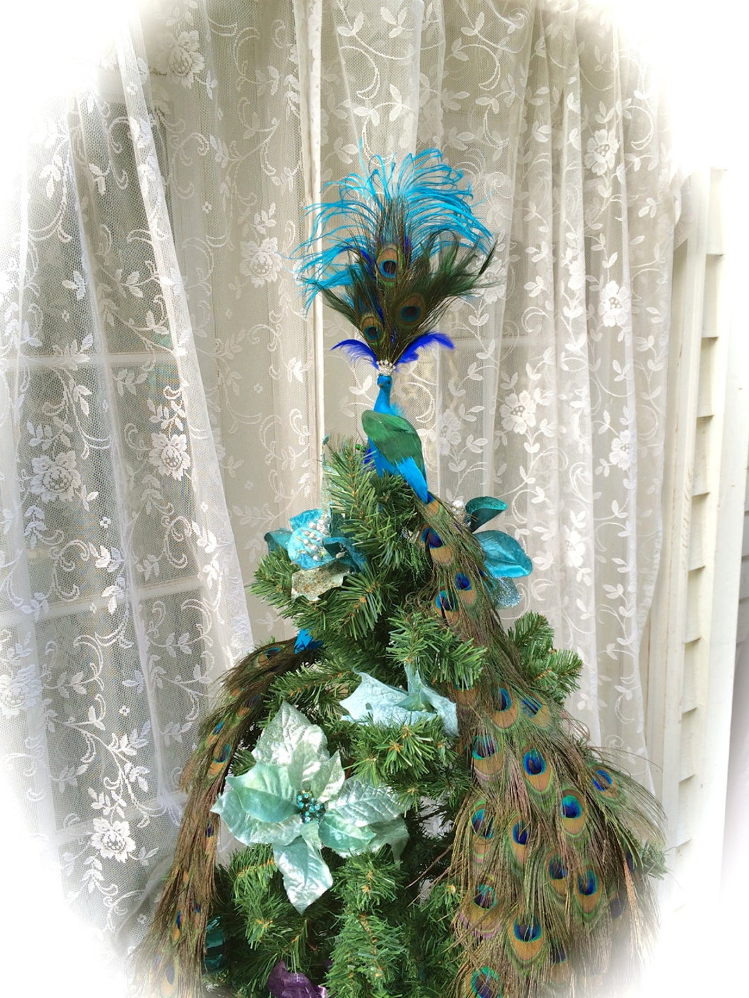 Peacock Tree Topper OR Wedding Cake Topper in Your Choice of Sizes Etsy