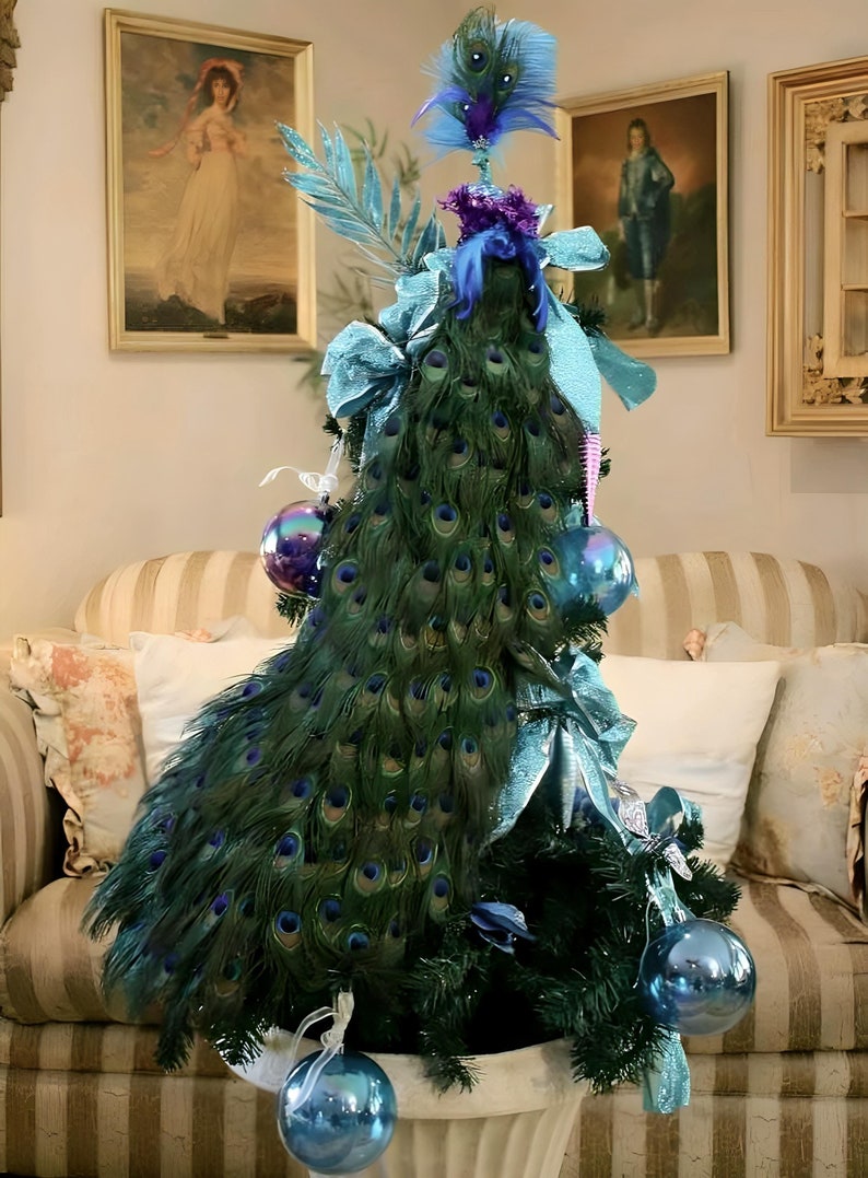 Luxurious Peacock Christmas Tree Topper or Wedding Cake Topper With ...