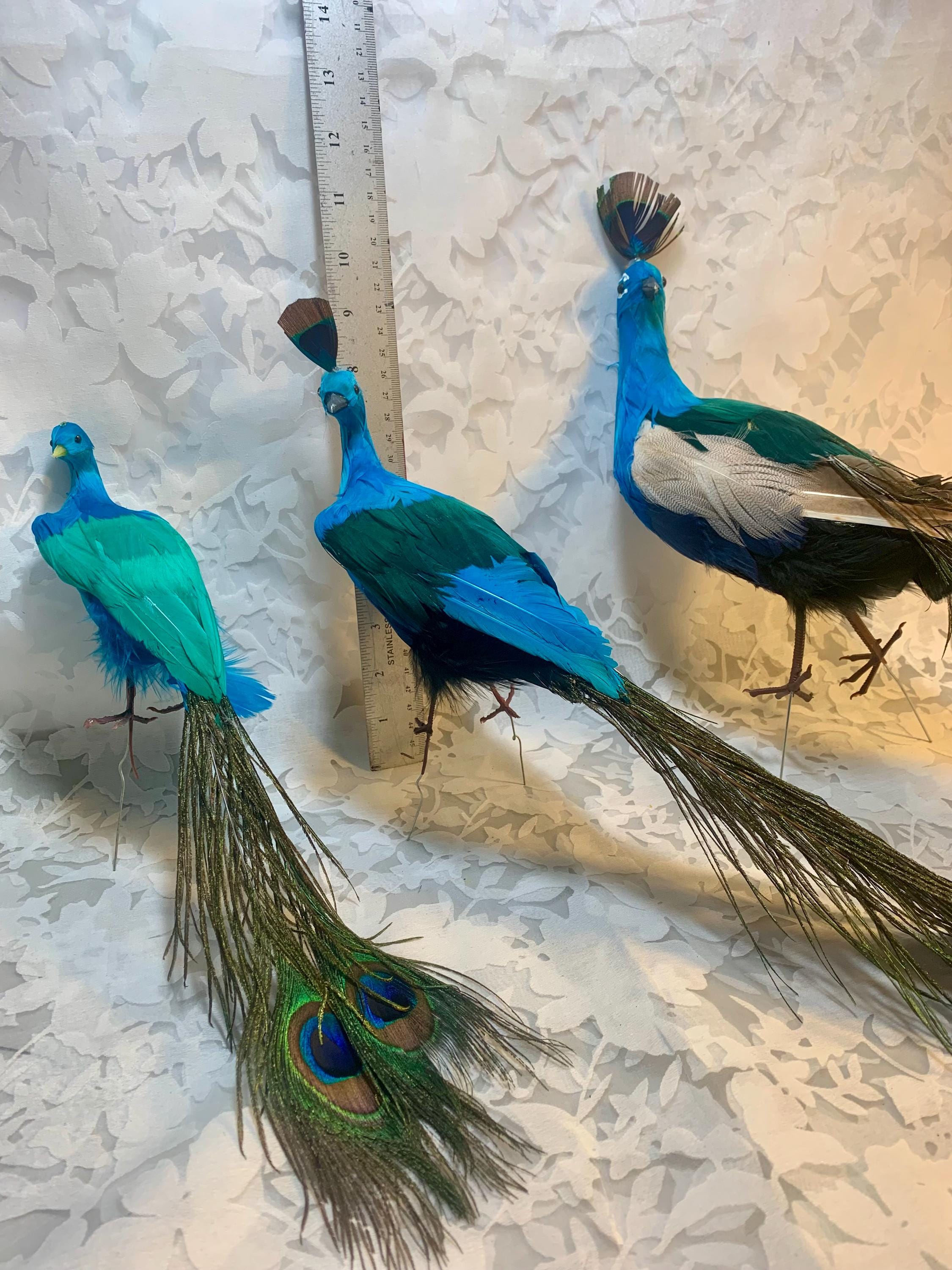 Adorno de pavo real azul indio para la punta del árbol de Navidad o para la  tarta nupcial. Disponible en la longitud que prefiera. - Etsy México, image size:2250x3000