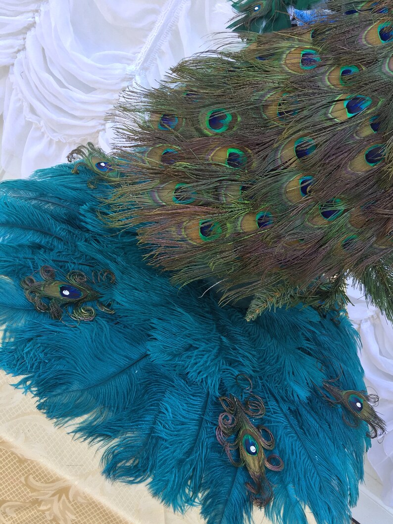 DUAL USE Ostrich and Peacock Feather Christmas Tree Skirt AND Etsy