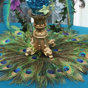 ON SALE Peacock Feather Mat Placemat or Centerpiece Decoration in your choice of sizes 10 30 image 1