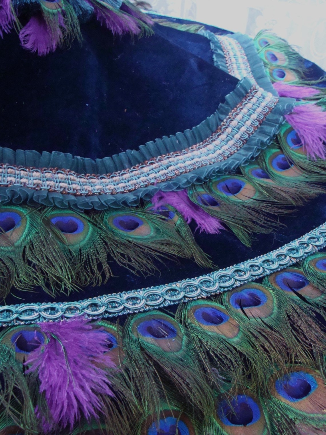 DUAL USE Peacock Feather Christmas Tree Skirt Tablecloth in Etsy