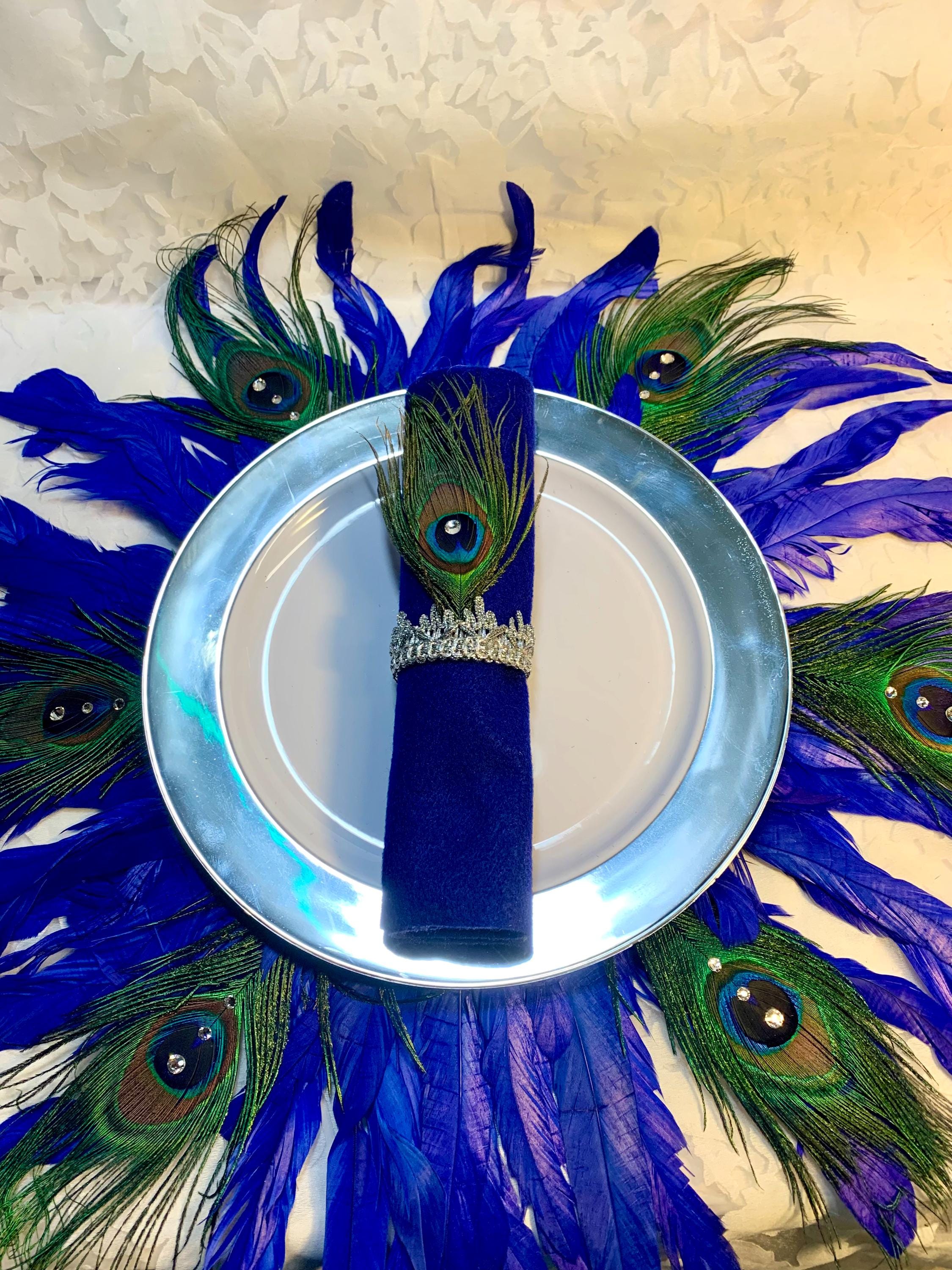 Peacock Pizazz! Luxury Peacock Feather and Rooster