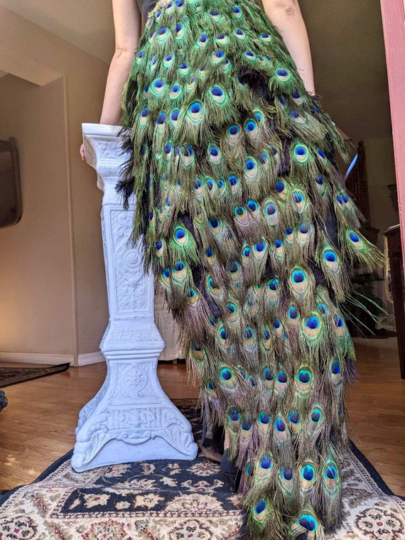 Peacock Feather Tail Costume in Your Choice of Lengths 