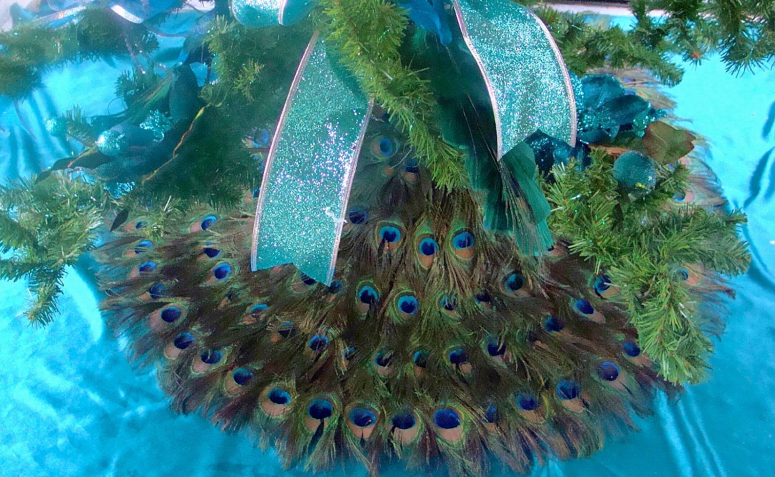 Peacock Feather Christmas Tree Skirt and Wall Hanging or Etsy Canada