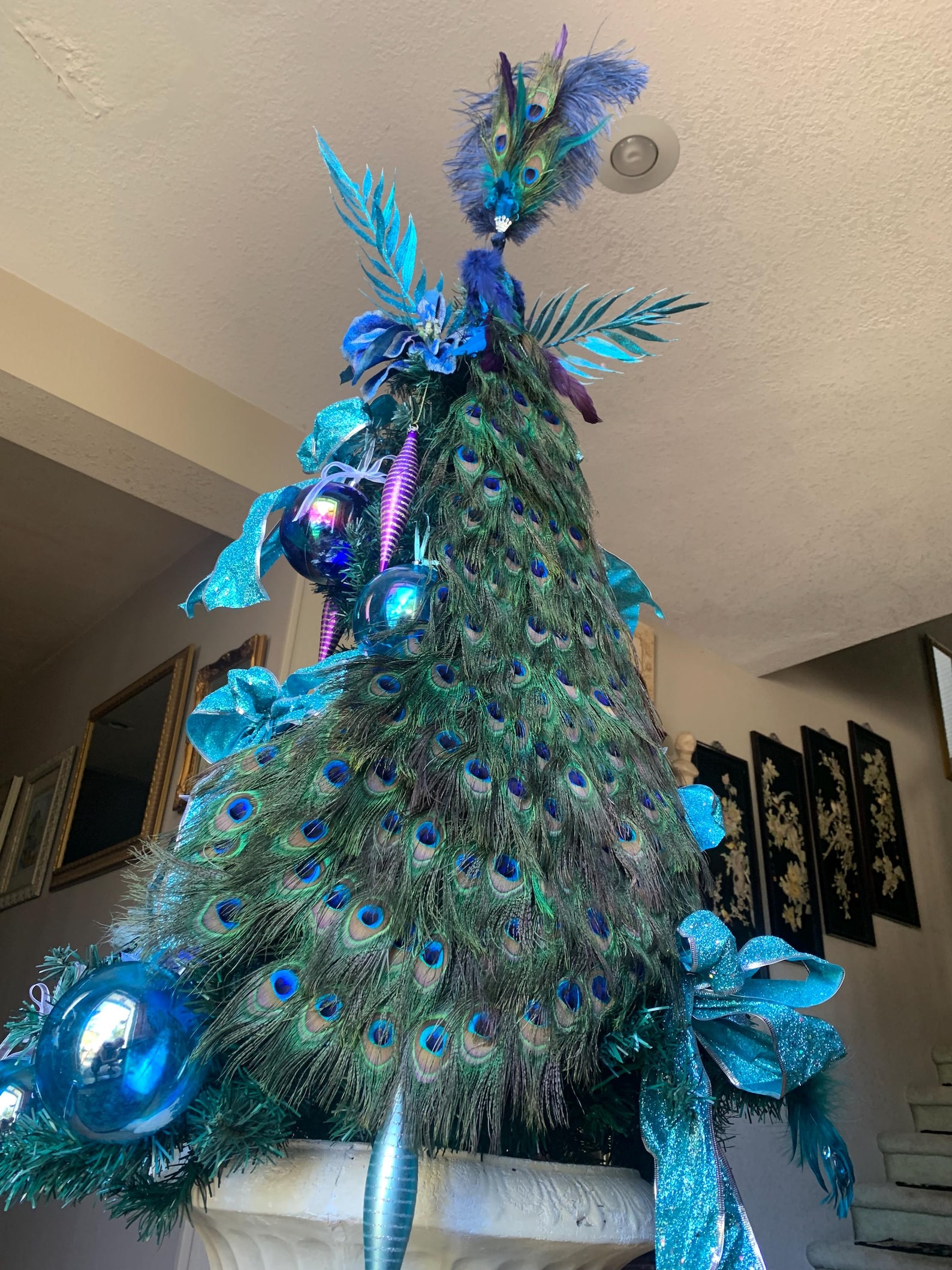 Luxurious Peacock Christmas Tree Topper or Wedding Cake Topper With ...