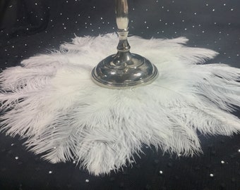 WHITE, IVORY Or BLACK Exquisite Ostrich Feather mat in your choice of sizes  and colors