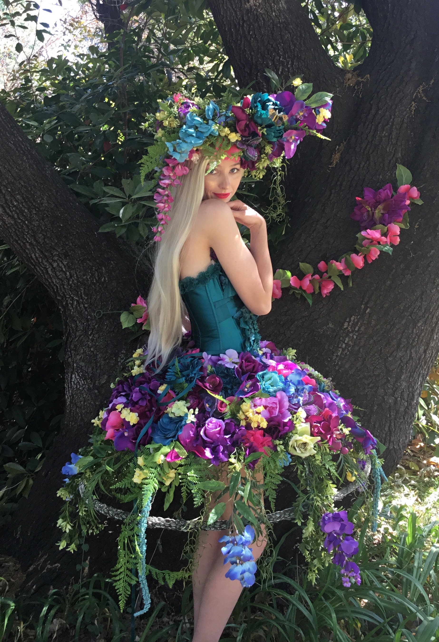 Floral FAIRY WINGS in Your Choice of LENGTHS with Extravagant Floral and Greenery to coordinate with our Tropical multi-piece costume