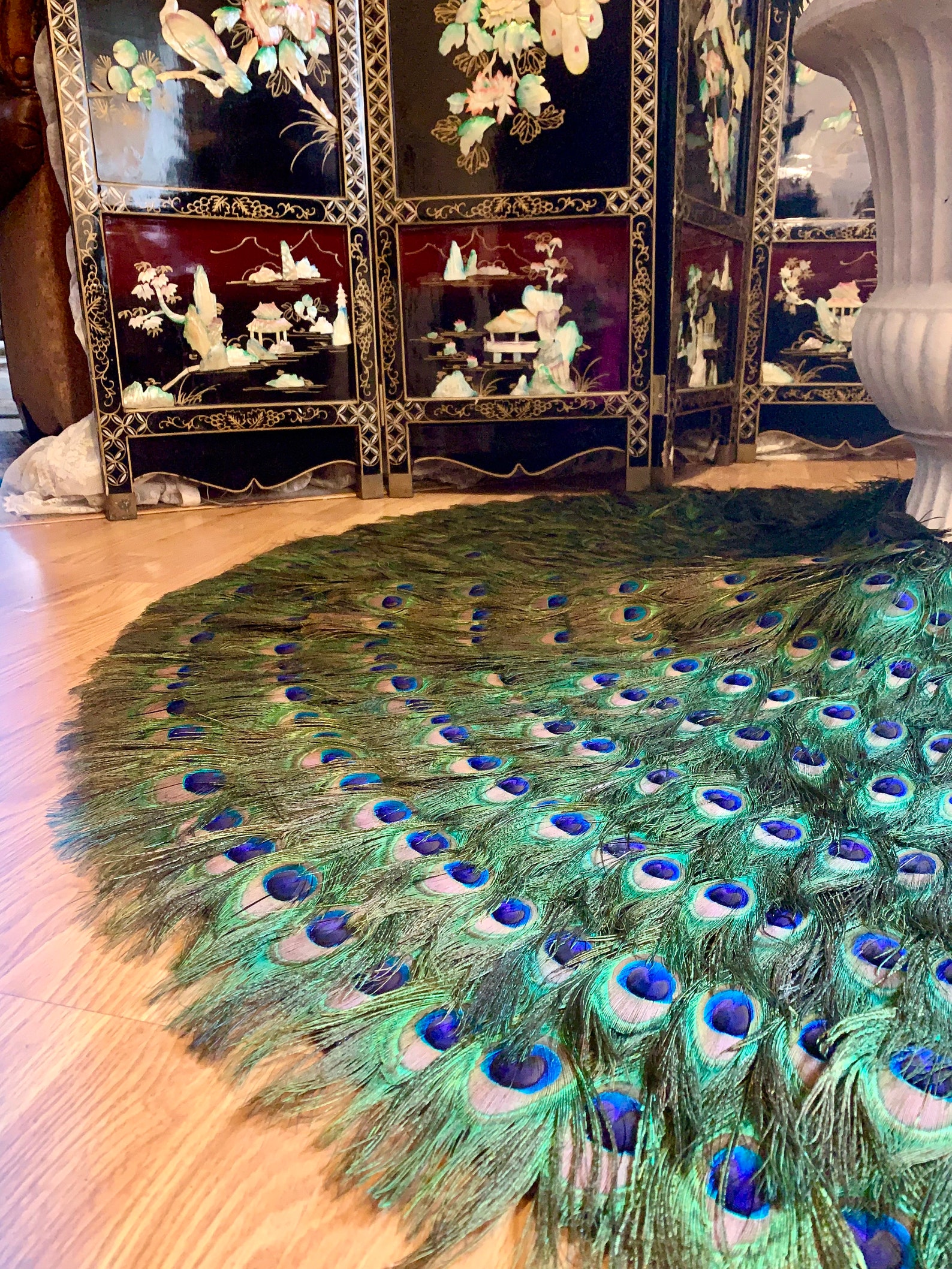 Peacock Feather Christmas Tree Skirt and Wall Hanging or Etsy