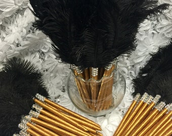 Elegant Ostrich Feather Pens in sets of 12 in your choice of colors