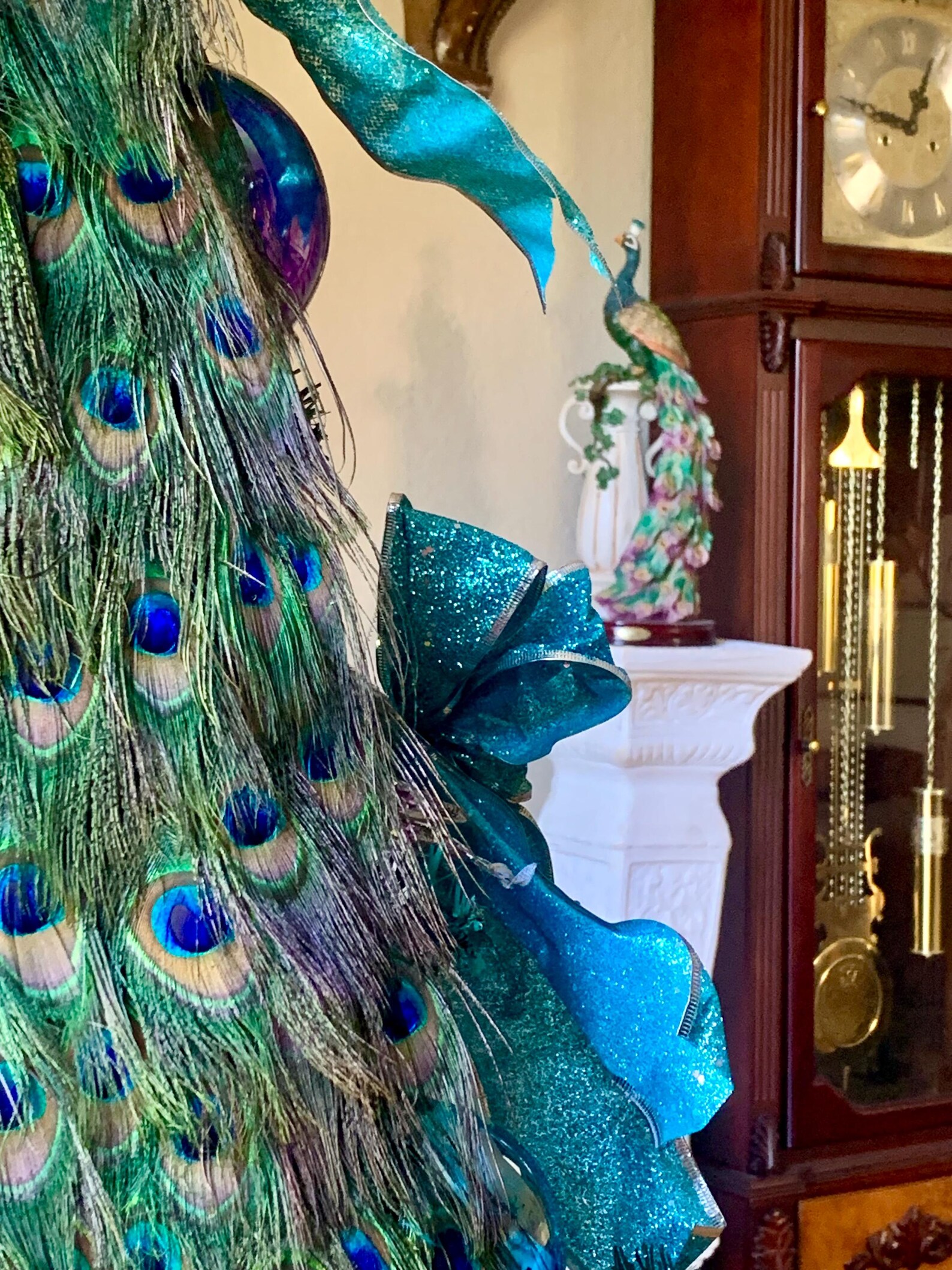 Luxurious Peacock Christmas Tree Topper or Wedding Cake Topper With ...