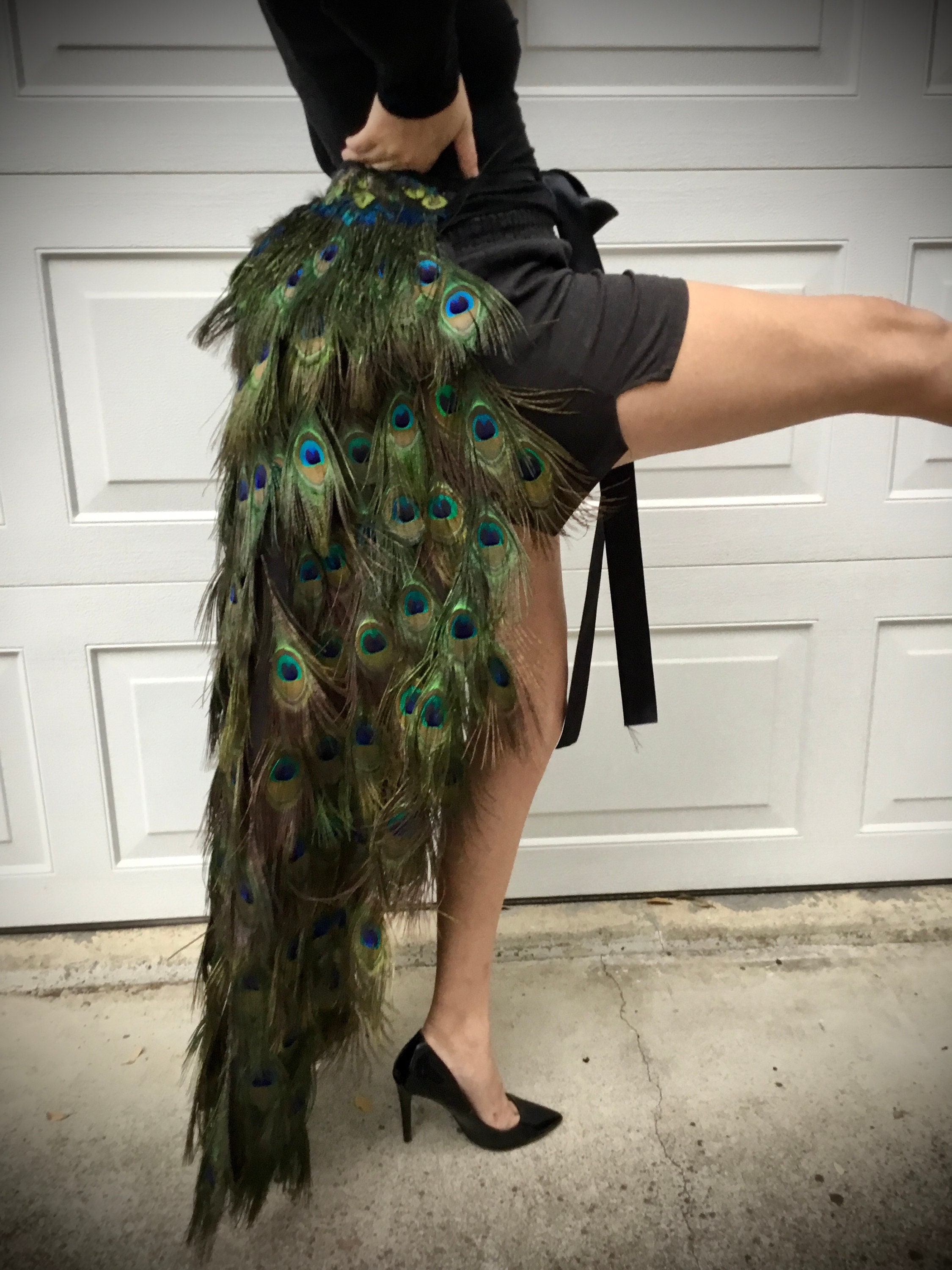 Peacock Feather Tail Costume in Your Choice of Lengths 