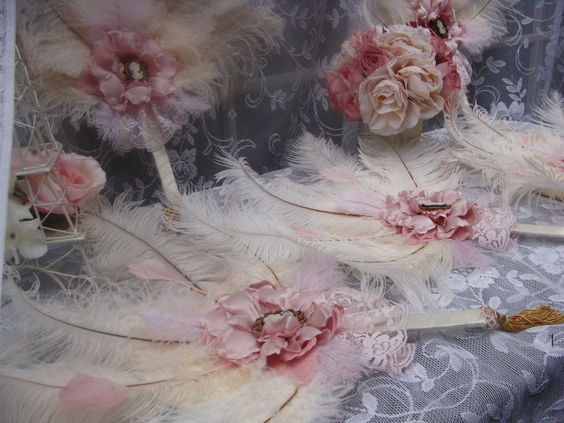 Marie Antoinette Shabby Chic ostrich feather fan bouquet | Etsy