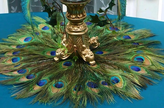 Wedding Reception Peacock Feather Mat Placemat or  display picture 2