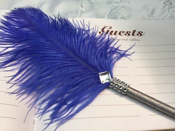 10 Elegant Ostrich Feather Pens in your choice of colors
