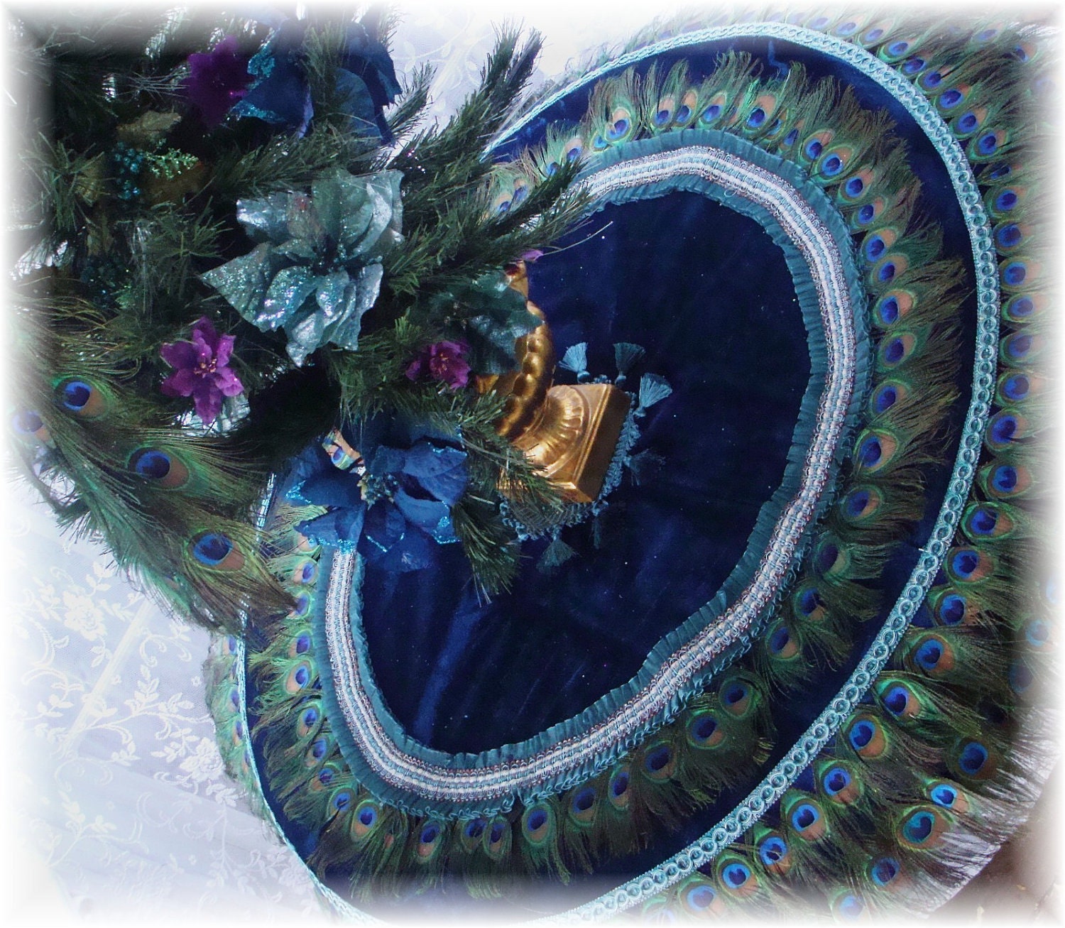 DUAL USE 36 Peacock Feather Christmas Tree Skirt or Etsy