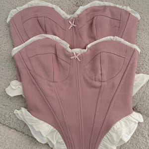 Light pink Corset top. Corset top for women. Romantic Corset Top.