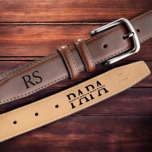 Custom Handmade Belt, Gift for Husband, Father&#39;s Day Gift for Him, Engraved Genuine Leather Belt Grooms Men, Anniversary Gift Fiancé