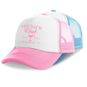 Bachelorette Party Trucker Hats, Last Toast on the Coast, Party Favors, The Bach Club
