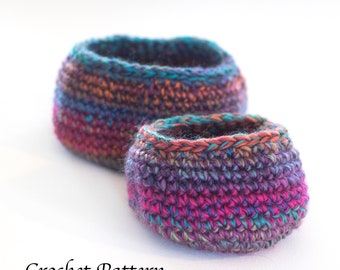 Easy, Quick Basket Crochet Pattern, Stash Buster