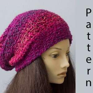 Easy Slouchy Beanie Crochet Pattern, Chunky  Lion Homespun Yarn