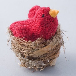 Red Cardinal Bird Toy, Knit Stuffed Animal, Waldorf Toy, image 3