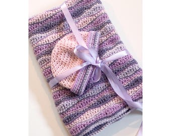 Crochet Baby Blanket and Hat Pattern: Heirloom Design (PDF Pattern)