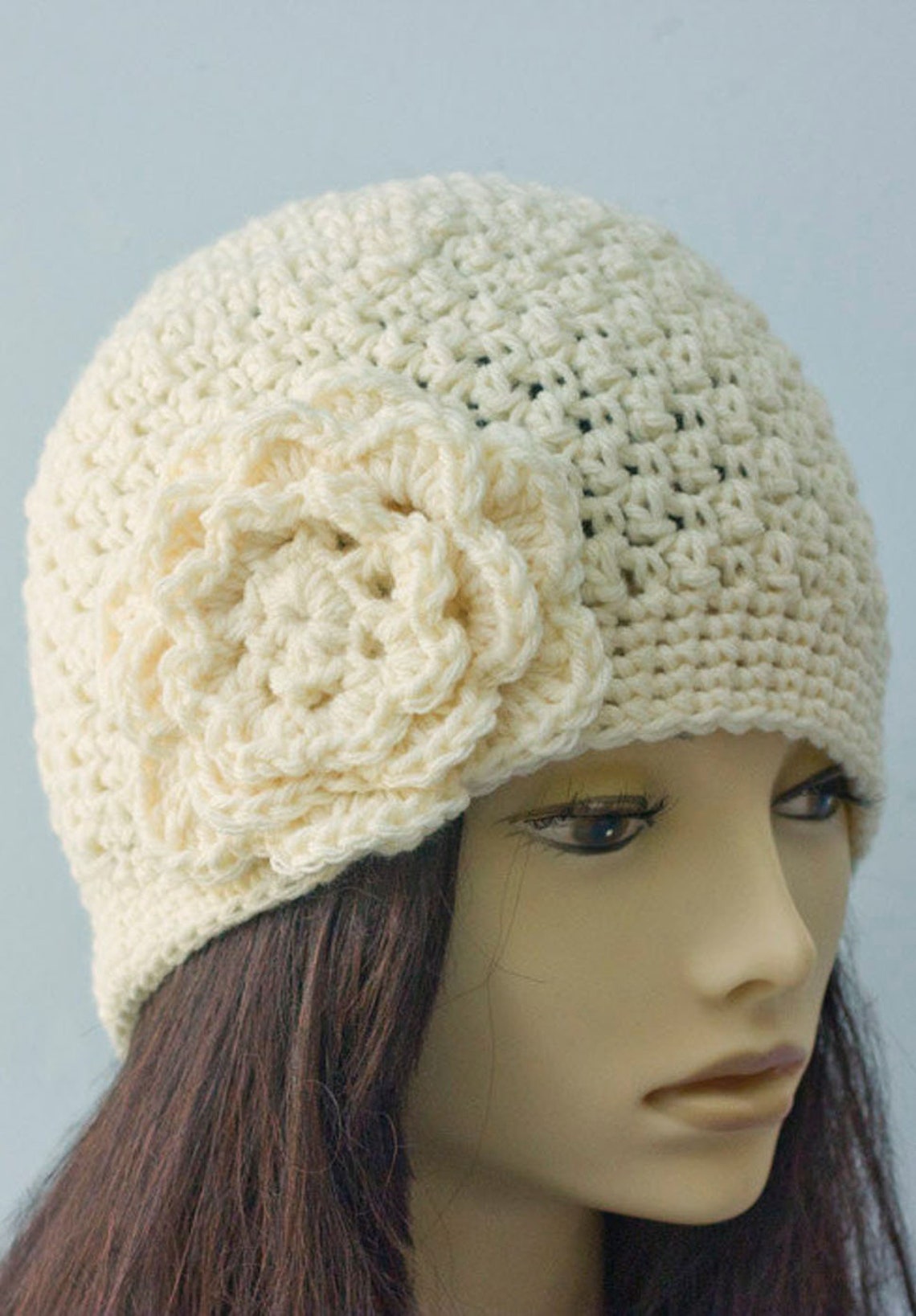 Flower Hat Crochet Pattern Instant Download Cloche Hat PDF Etsy