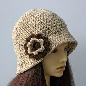 Flower Cloche Hat, 1920's Flapper Hat, Chose Color, Woman's Winter Hat image 2