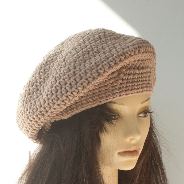 Quick Beret Crochet Pattern, Instant Download, Slouchy Beanie  Hat PDF Pattern