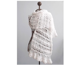 Lace Shawl Crochet Pattern, Evening Wrap