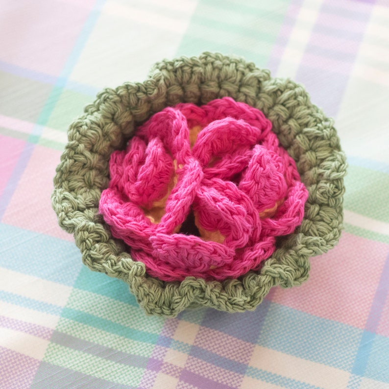 Flower Coasters in a Basket Easy Crochet Pattern for Cotton Yarn image 4