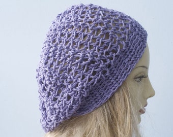 Crochet Cotton Hat for Women, Chose Color,  Slouchy Beanie, Boho Hat