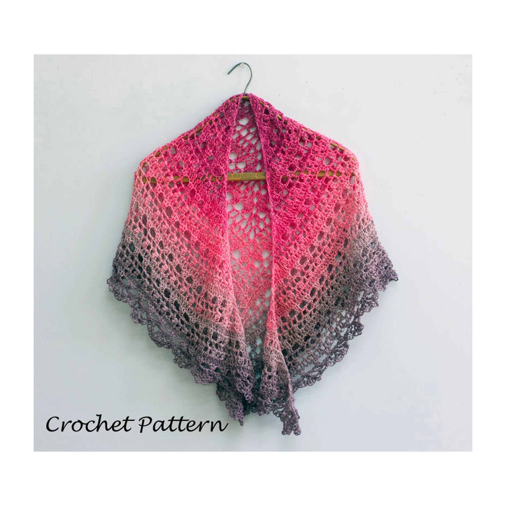 Color Block Lace Shawl Crochet Pattern: Evening Wrap (PDF Pattern)
