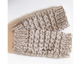 Hand Knit Pure Cotton Fingerless Gloves, Custom